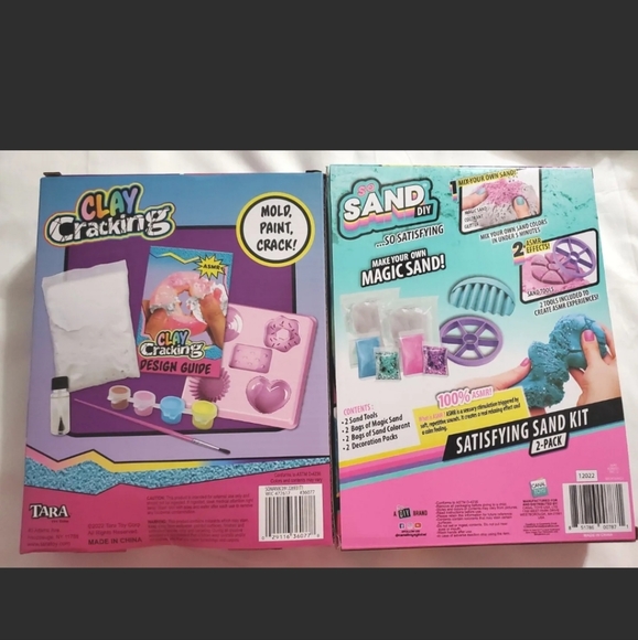 Toys Lot Of 2 Kids Arts And Crafts Clay Cracking So Magic Sand Diy Make It Kits Poshmark